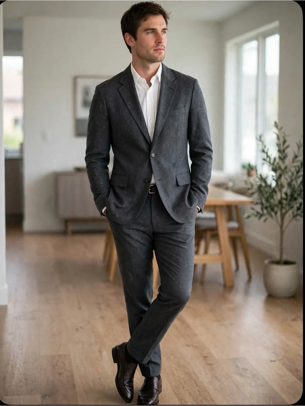 J Crew Ludlow Slim suit 40R /34x34 charcoal gray-moon british cloth wool NWT